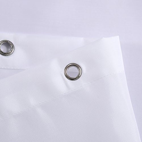 Homehold 240cm Wide By 200cm High White Shower Curtain, Waterproof Polyester Bathroom Curtain With Hooks