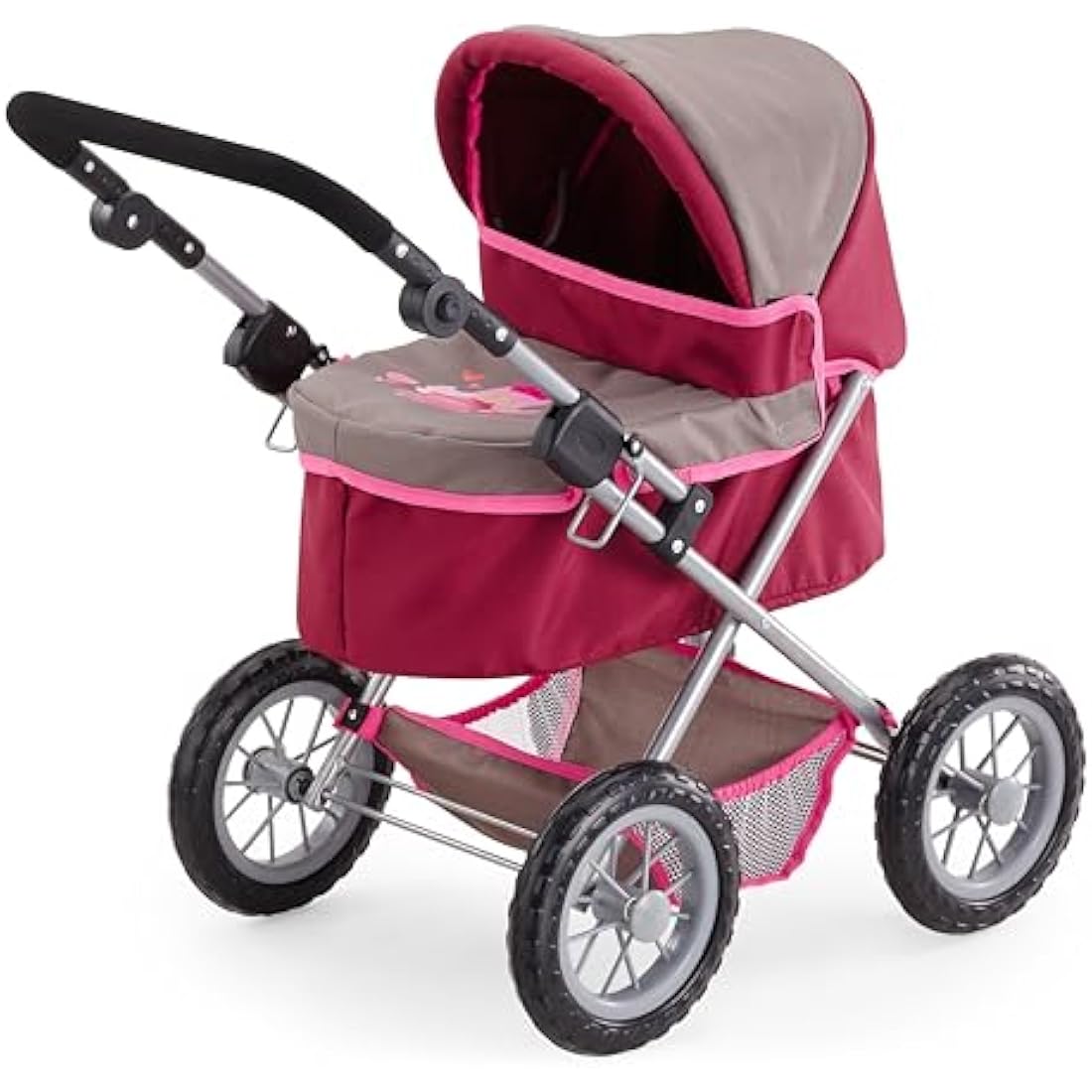 Bayer Design 13078AA Dolls Pram Trendy, stroller, foldable, height-adjustable handle, bag