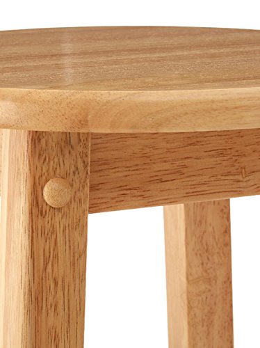 Premier Housewares Bar Stool/Tall/Breakfast Bar Stool/Wooden Stool/Traditional/Kitchen Stool/Wooden Bar Stools/with Footrest/Natural  Height 74cm