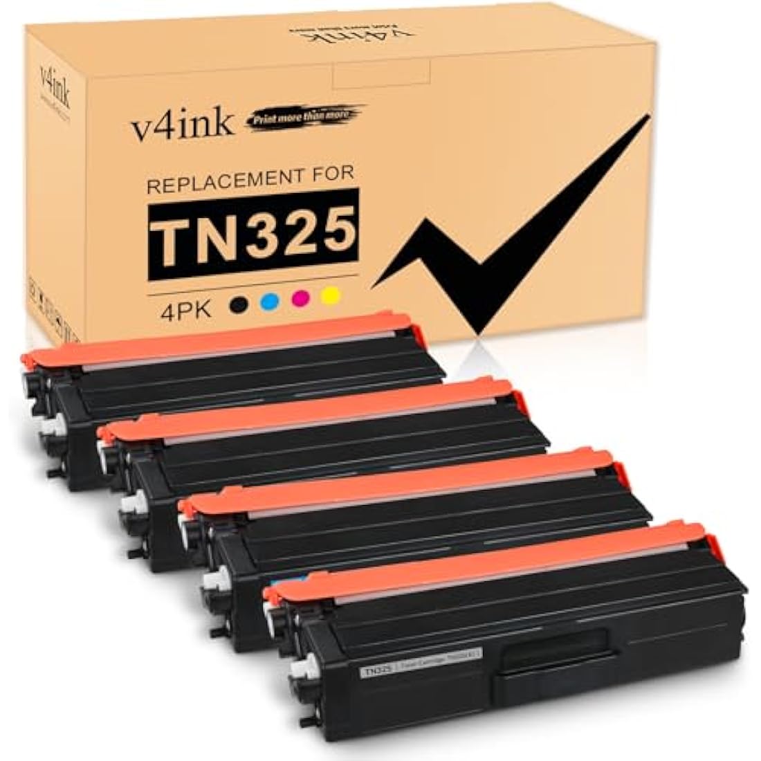 v4ink 4 Pack Compatible Toner Cartridge Brother TN325 Combo Set for Brother Printer HL L8250CDN 4150CDN 4140CN 4570CDWT MFC L8650CDW 9460CDN 9465CDN DCP 9055CDN 9270CDN