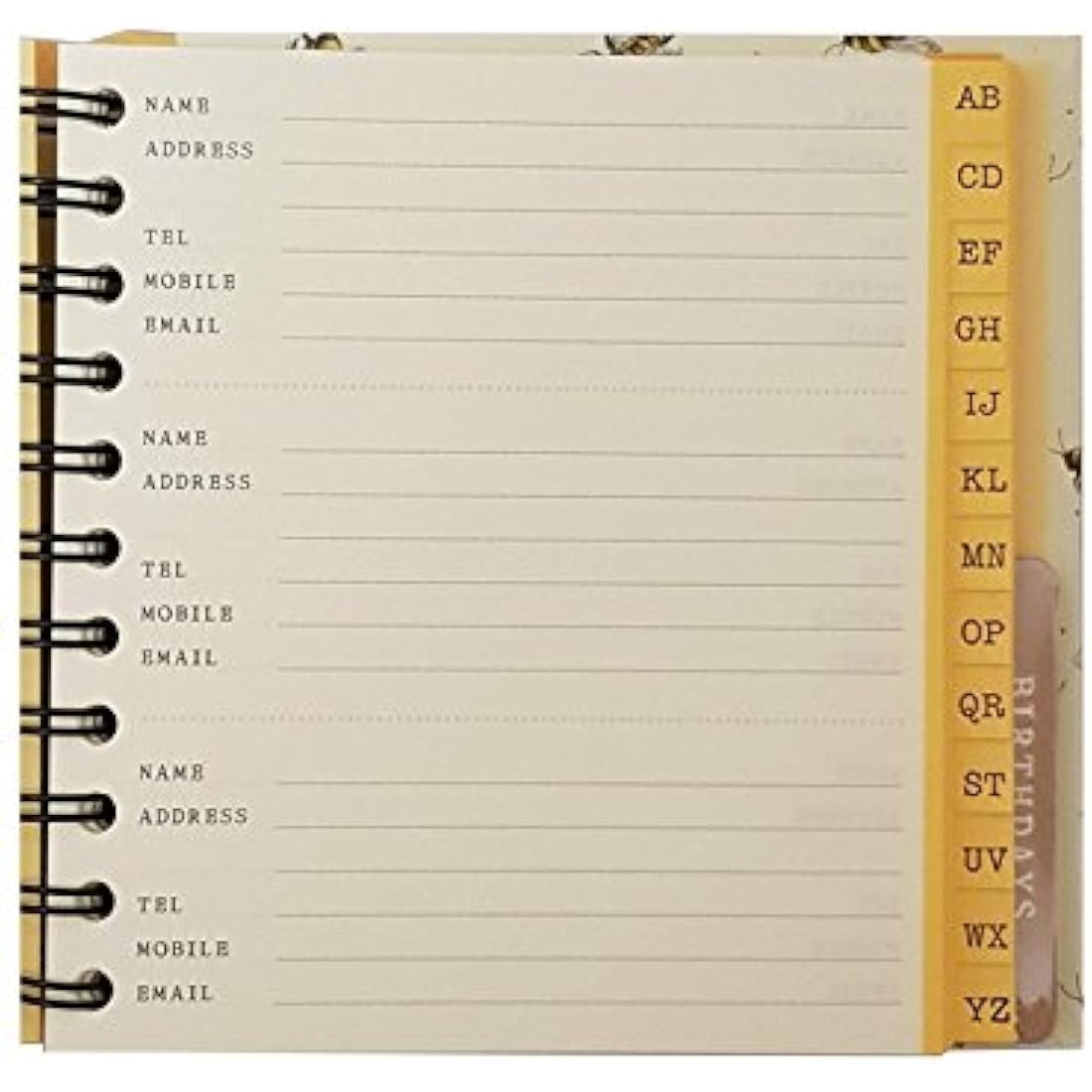 The Art File | Addresses & Bee-Days' | Address and Birthday Book | ABB08