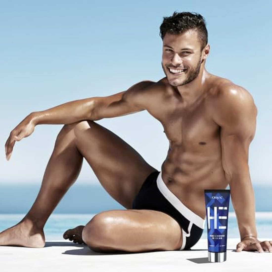 Onyx HE Sunbed Cream for Men | Tanning Accelerator for Indoor & Outdoor Use | Light, Streak-Free Formula for Rapid, Dark Results | Hydrating Lotion to Enhance Tan and Highlight Muscle Definition