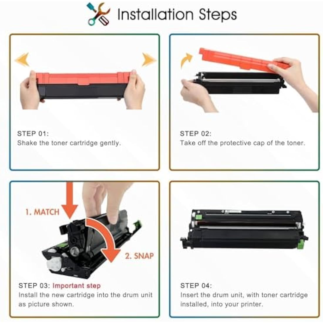 TN248 TN248XL TN-248XL MFC-L3740CDWE Toner: Compatible for Brother DCP-L3560CDW MFC-L3760CDW TN-248 HL-L3240CDW TN 248XL 248 TN-248CMYK HL-L3220CWE MFC-L3740CDW MFC-L8390CDW DCP-L3520CDWE Cartridge