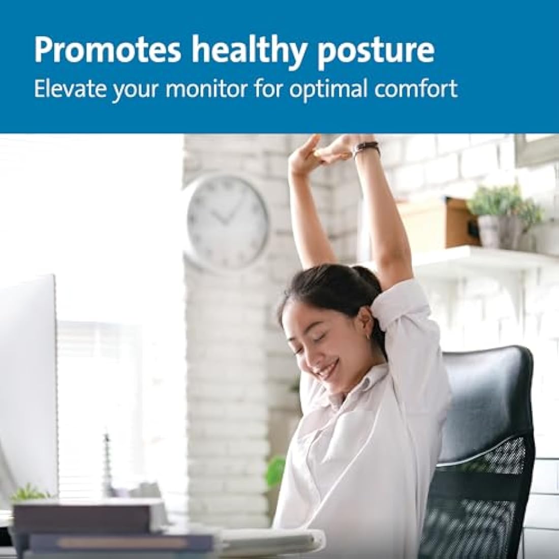 Kensington Extra Wide Monitor Stand for desks. Large computer stand/monitor stand/desk riser (K55726EU), Black
