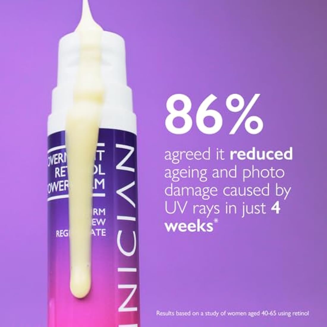 SKINICIAN Ageless Overnight Retinol Powerbalm - Anti-Ageing Retinoid Face Serum - Peptide Moisturiser to Reduce Fine Lines & Skin Pigmentation - Evening Skincare - Vegan & Cruelty Free (50ml)