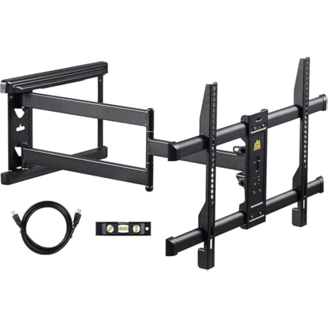 FORGING MOUNT Long Reach TV Wall Bracket Mount Swivel Tilt Corner TV Bracket with 765mm long Arm for Corner/flat Installation fits 37 to 75" Flat/curve TVs, VESA 600x400mm, Holds up to 45kg