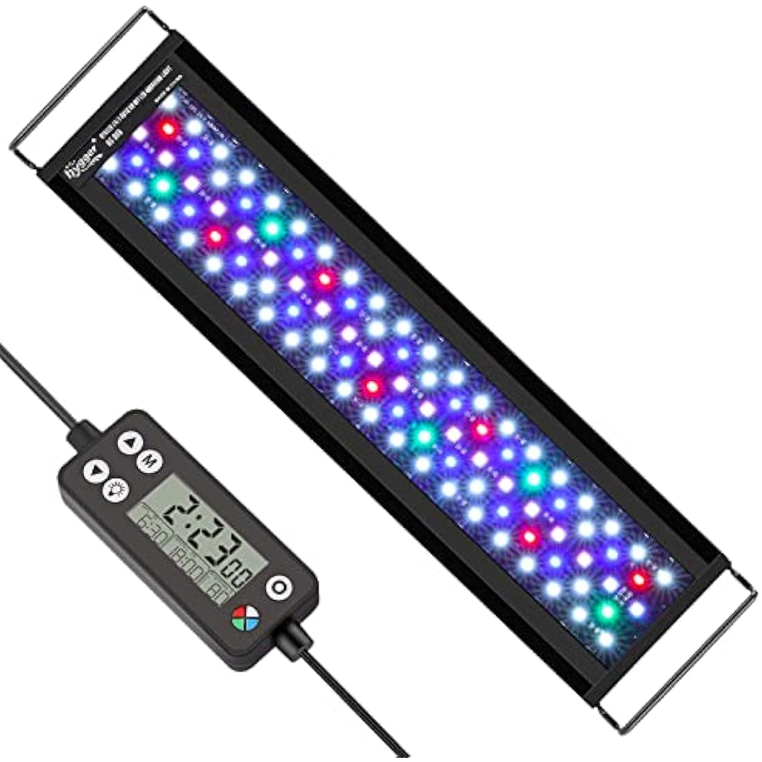 hygger Aquarium Light, Auto On Off LED Aquarium Lights, Full Spectrum Fish Tank Light with LCD Monitor, 36W 24/7 Lighting Cycle, 7 Colors, 3 Modes for 90-107cm Freshwater Planted Tank