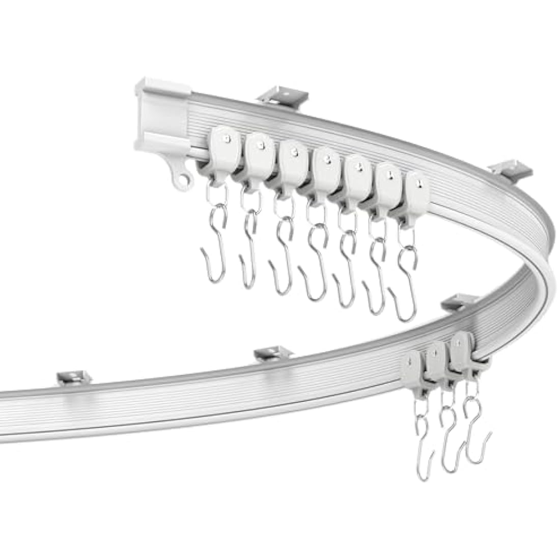 Curtain Rail Ceiling Curtain Track Bendable Flexible Curtain Rails and Fittings for Room Divider,Bay Window,Oval Shower,Bathroom Window,RV Rail, Shower Corner, Hospital Privacy System (3M/10FT)