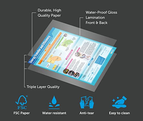 Daydream Education Physics Science Classroom Posters - Set of 12 - EXTRA LARGE - A1 (850mm x 594mm) - Laminated - Science Secondary School Wall Charts