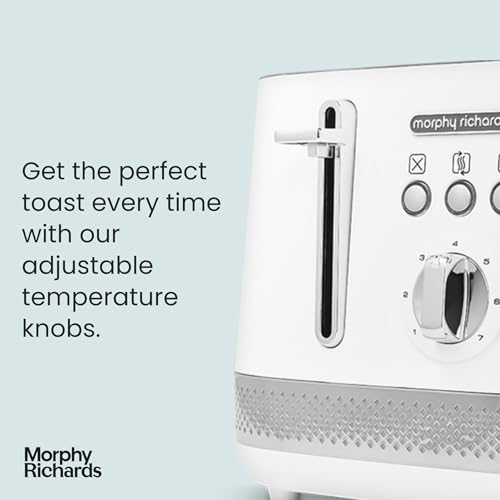 Morphy Richards Illumination 4 Slice Toaster, 7 Toast Settings, Browning Controls, Variable Width Slots, Auto Pop-up, Removeable Crumb Tray, Cord