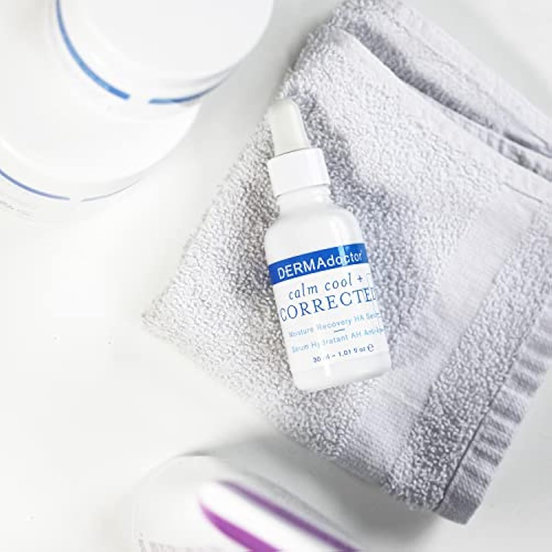 DERMAdoctor Calm Cool + Corrected Dermatologist Formulated Moisture Recovery Hyaluronic Acid Serum with Vitamin C & Niacinamide; Hydrating & Brightening Anti Aging Serum for Sensitive Skin - 30 ml