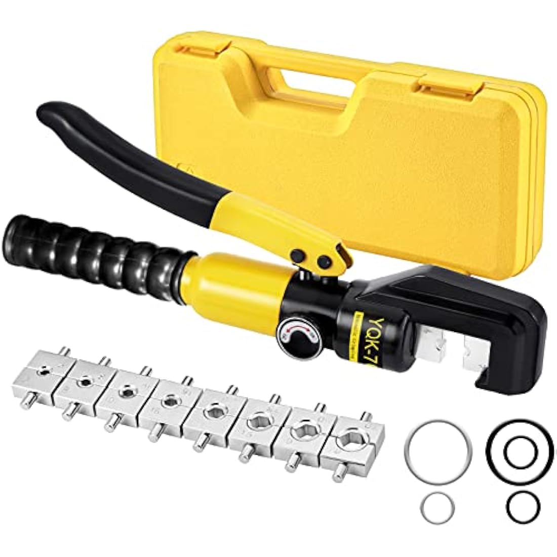 Solsop Hydraulic Crimping Tool Crimper Pliers - 9 Sets of Crimping Shapes 4-70 mm² for Copper Aluminium Cable Lugs