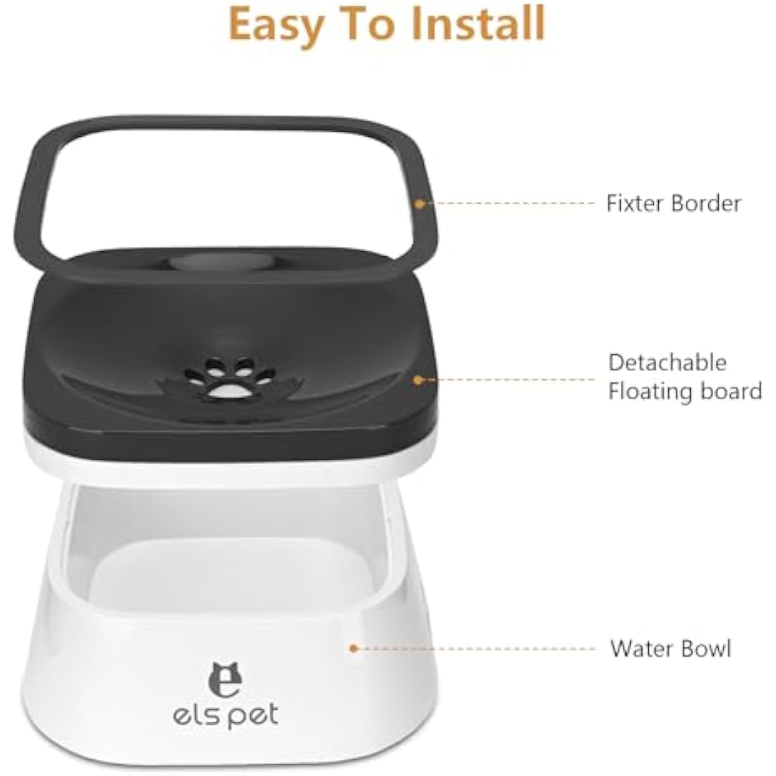 Non Spill Dog Water Bowl, Splash-Free, No Spill, Anti-Choking Dog Bowl, Vehicle Carried Pet Water Bowl for Dogs, Cat, Puppy, Kitty, 1.5L Large Capacity (Grey)