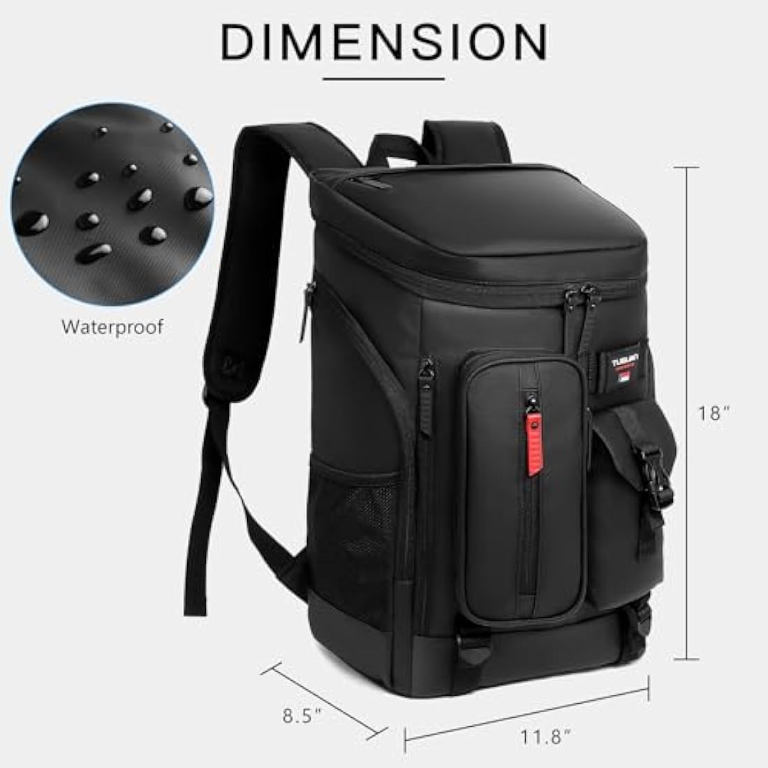 TUGUAN 30L Cooler Backpack 36 Cans Insulated Cool Bag Rucksack Leak Proof Picnic Backpack Men for Lunch Work Thermal Rucksack Women for Travel Camping Beach