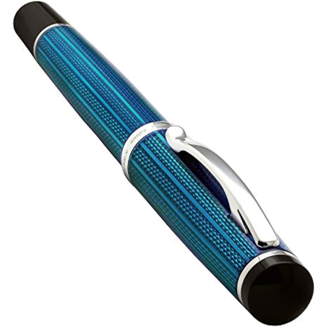 Xezo Incognito Rollerball Pen, Fine Point. Deep Blue Layered Lacquer with Pure Platinum Plating. Handcrafted, Limited Edition, Serialized
