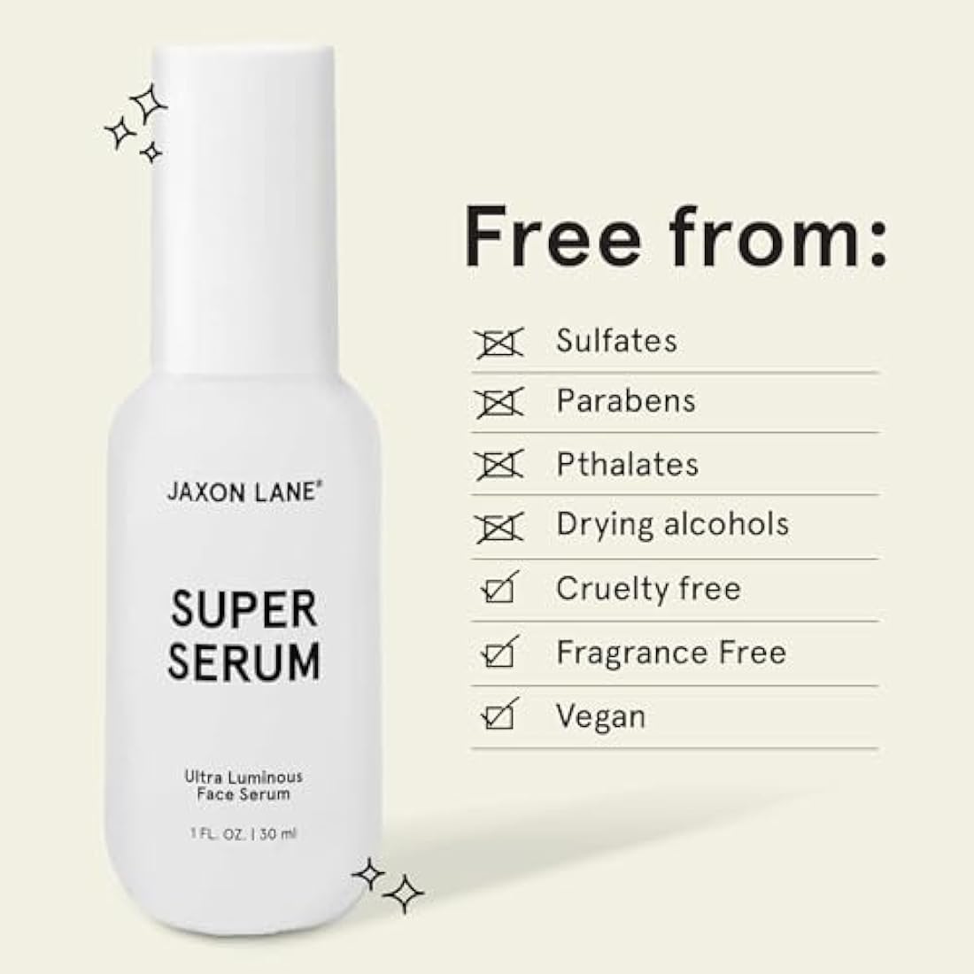SUPER SERUM Anti Aging Serum for Face: 5% Niacinamide Serum, Bakuchiol Serum, Vitamin C Face Serum for Men Korean Skin Care Tranexamic Acid Textured skin treatment, Pore Minimizer Serum JAXON LANE 1oz