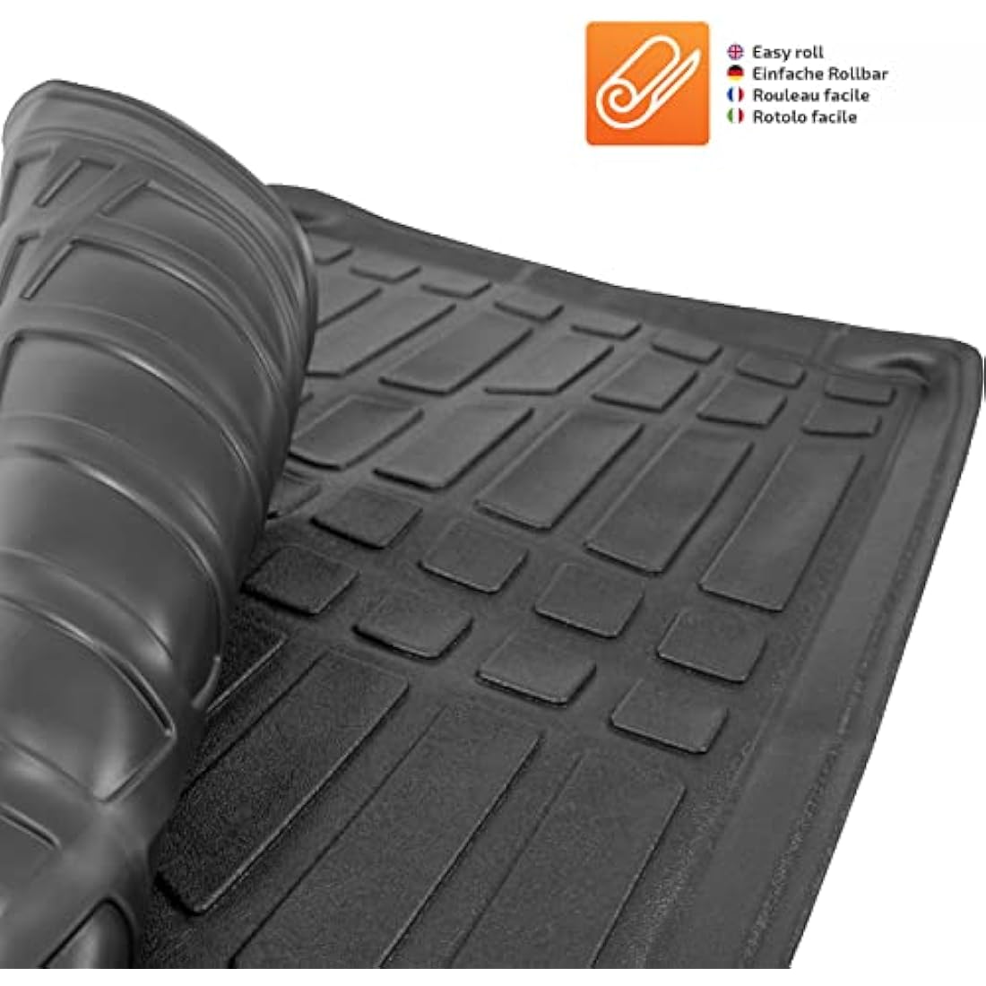 SCOUTT Boot Liner, Boot Mat fits Clio mk3 Hatchback 2005-2012 With HookWater Resistant, Pet Friendly Equipment, Anti Slip, Raised edges, Tailored Fit, Easy to Roll and Clean
