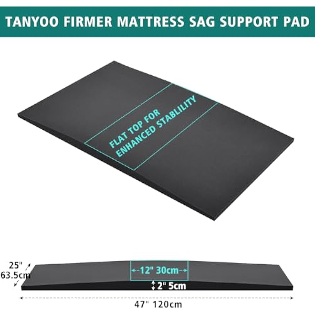 TANYOO Sagging Mattress Support Fix Sinking Beds High Density Foam Insert Pad for Sagging Bed Repair and Extends Life (Dark Grey, 1PACK)