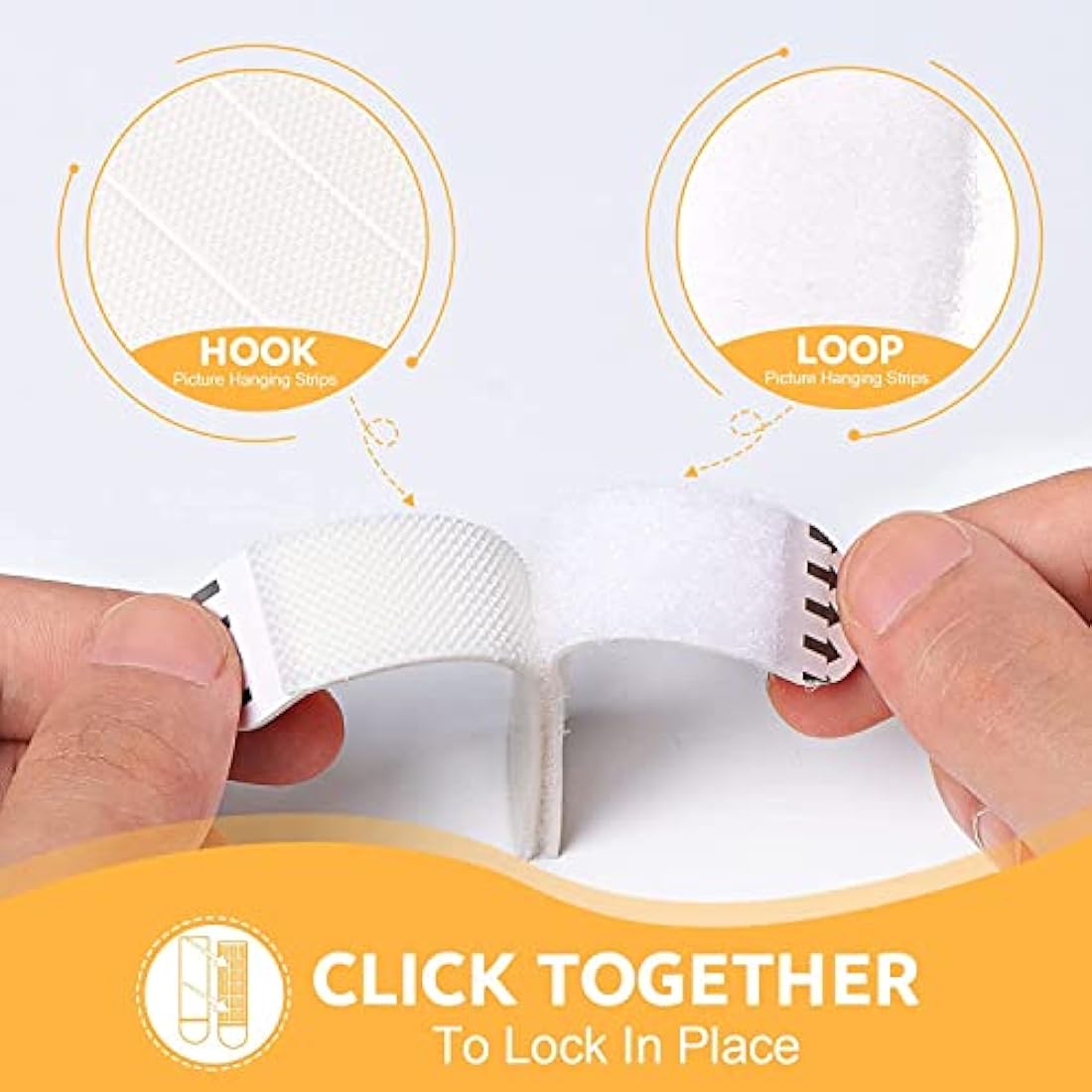 Sinnsally Picture Hanging Strips Heavy Duty,Hanging Picture Canvas Hanger No Nails,Photo Frame Stickers for Wall,Damage Free Adhesive Poster Refill Mounting (Medium-32Pairs)