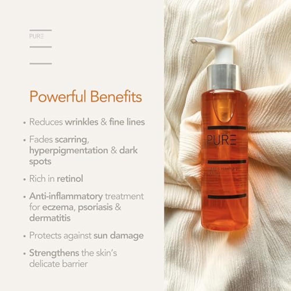 Organic Cold-Pressed Rosehip Face & Body Oil by PURE Spa Skincare - 100ml - 100% Pure, Natural & Vegan - Anti-Ageing, Smoothing, Nourishing, Rejuvenating - For All Skin Types and Fine Lines & Scars