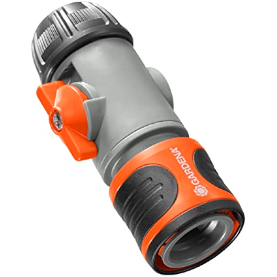 Gardena Hose Connector with Control Valve: Connection Piece to Change Accessories, Especially with high Water Pressure, Control and Block Water Flow, Used at The end of The Hose, Packaged (2942-20)