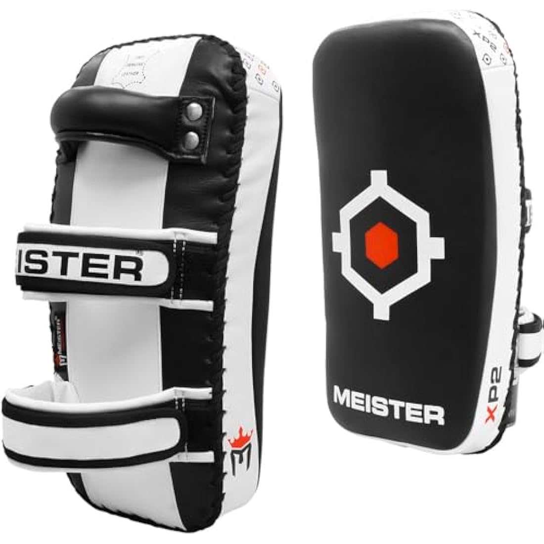 Meister XP2 Professional Curved Thai Pads for Kickboxing & MMA - X-Thick Cowhide Leather