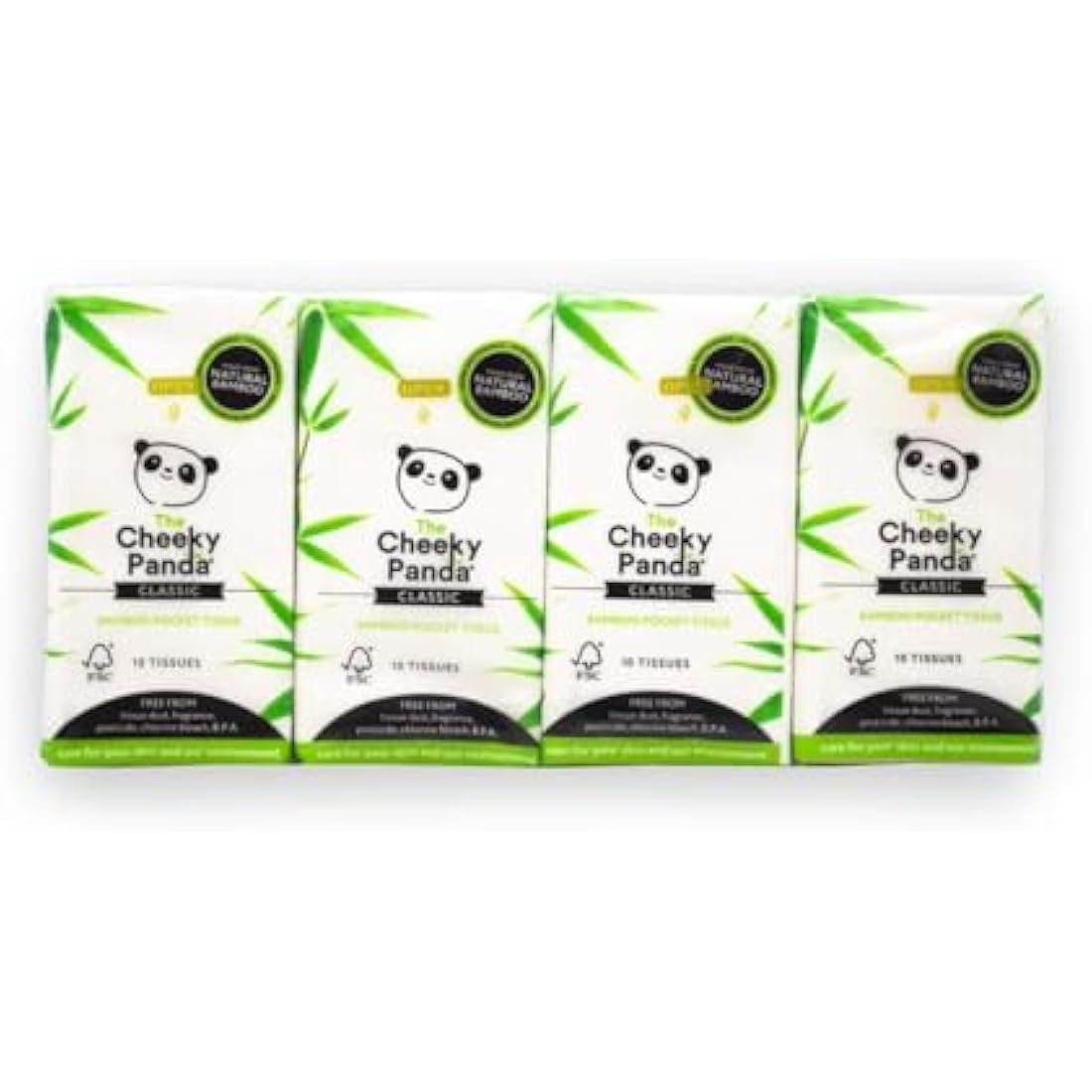 The Cheeky Panda – Bamboo Pocket Tissues | Bulk Box of 96 Packs (10 Tissues per Pack) | Hypoallergenic, Eco-Friendly, Super Soft, Strong & Sustainable
