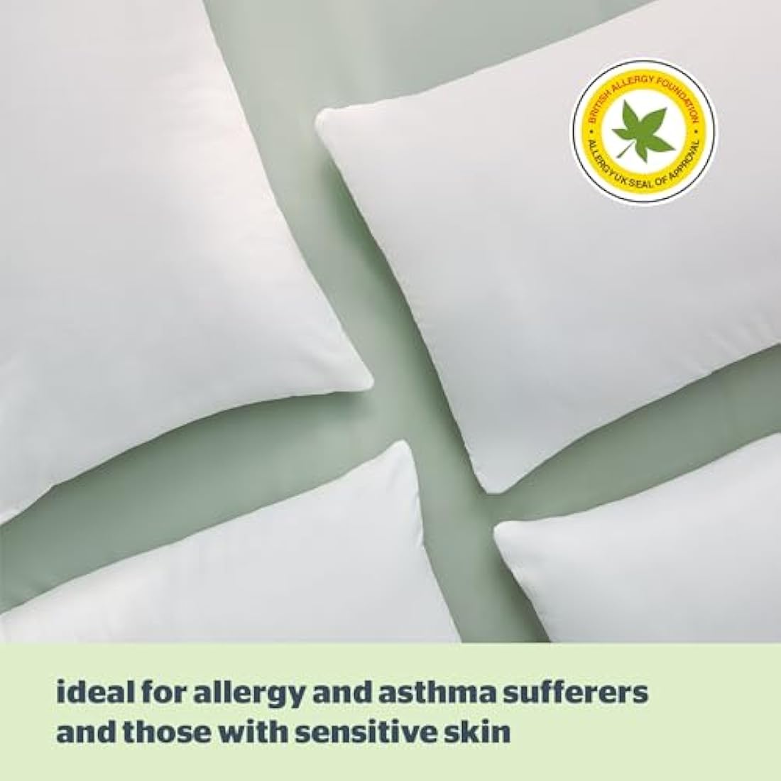 Silentnight Anti Allergy Firm Pillows 4 Pack – Firm Support Pillows with Fibre Core Ideal for Side Sleepers and Neck and Shoulder Pain Relief – Hypoallergenic – Pack of 4, White