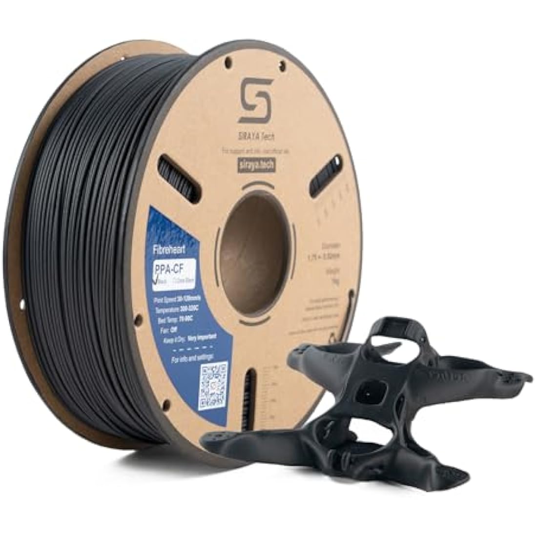 Siraya Tech Fibreheart PPA-CF 3D Printing Filament: Industrial-Grade Carbon Fiber Nylon, Superior Strength & Heat Resistance PAHT-CF (1kg, Black)