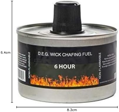 We Can Source It Ltd - Set of 1 Chafing Fuel Cans - 6 Hour Burn, Non-Flammable Liquid Wick Fuel - Safe, Re-Lightable, Cool-Touch Cans for Bain Maries, Chafing Dishes, Buffets & Catering Events