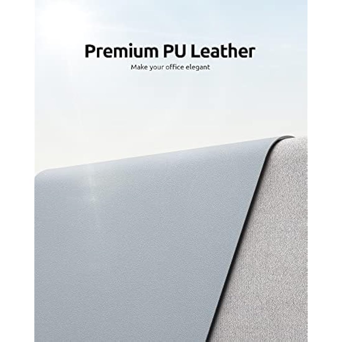 YSAGi Leather Desk Mat, Large Mouse Mat, Non-Slip Desk Pad, Waterproof PU Leather Table Protector Writing Pad for Office and Home (80 x 40 cm, Light Grey)