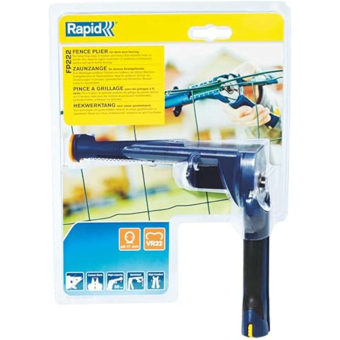 Rapid FP222 Fence Pliers for VR22 Fence Hogrings with High Capacity Magazine, Ergonomic Soft Handle, and Easy Storage Features (23468100)