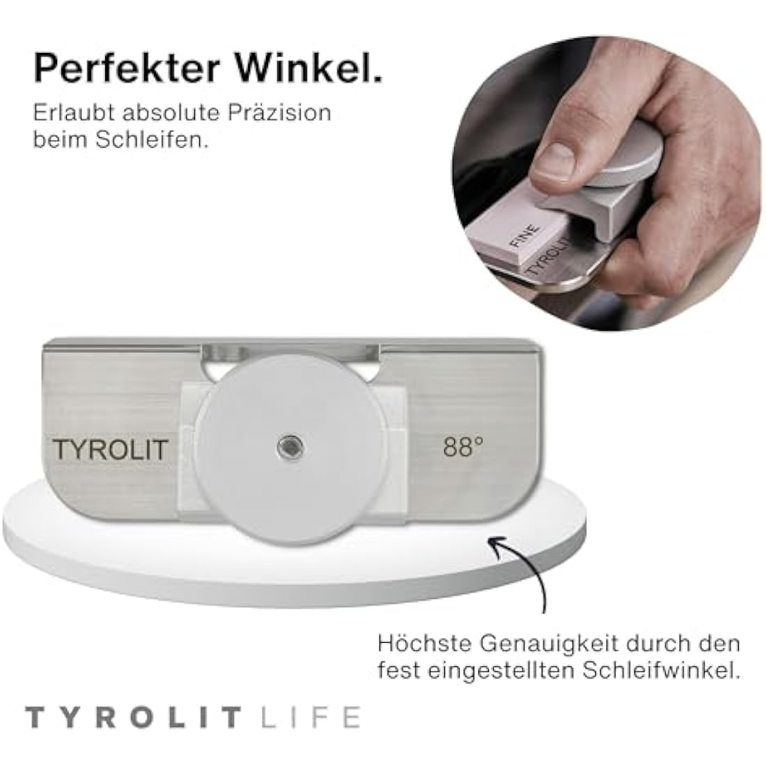 Tyrolit Stainless steel angle 88°, for sharpening ski and snowboard edges.
