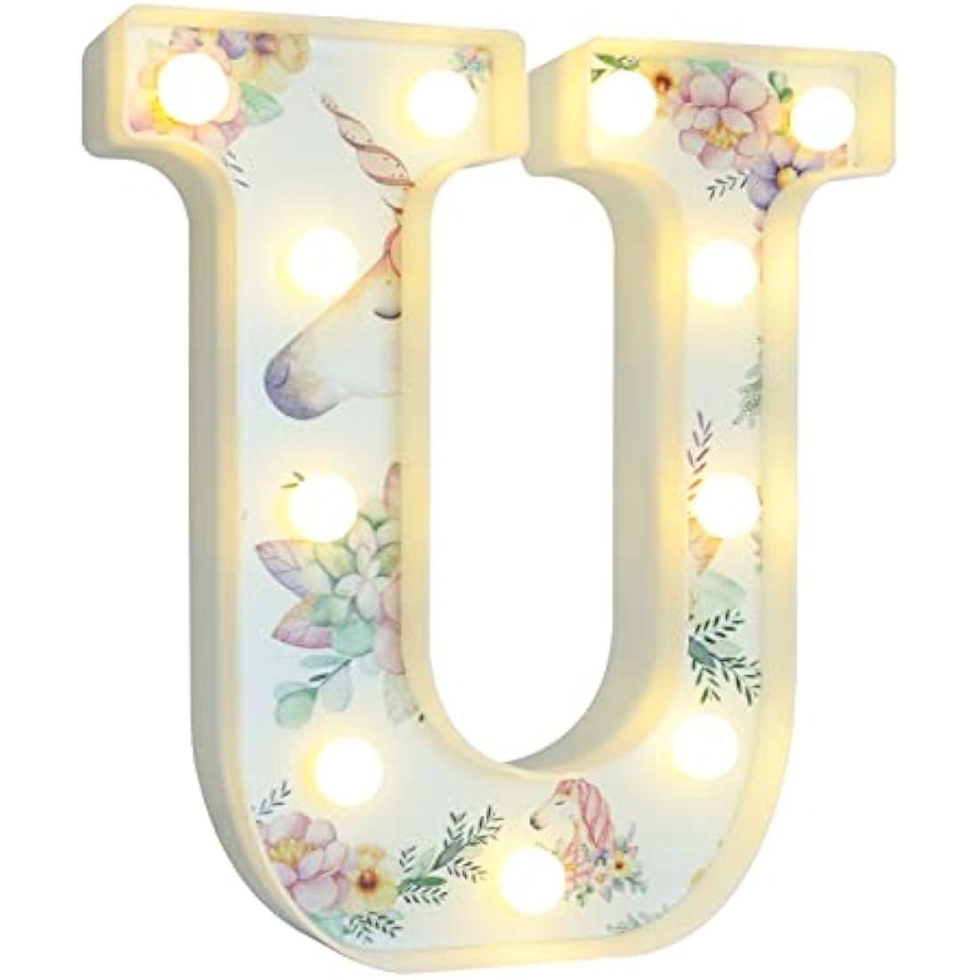 Vimlits Unicorn Light Up Letters, LED Letter Lights Warm White Alphabet Sign Unicorn Gifts for Girls Birthday Unicorn Party Decorations Bedroom Night Light Christmas Valentine Wall Table Decor - U