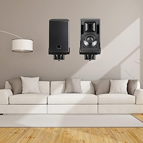 Suptek Wall Mounts, Dual Stands for Surround Sound Speakers, Universal Bracket, Tilt Swivel Shelves Up to 25kg Black (2 Pack)