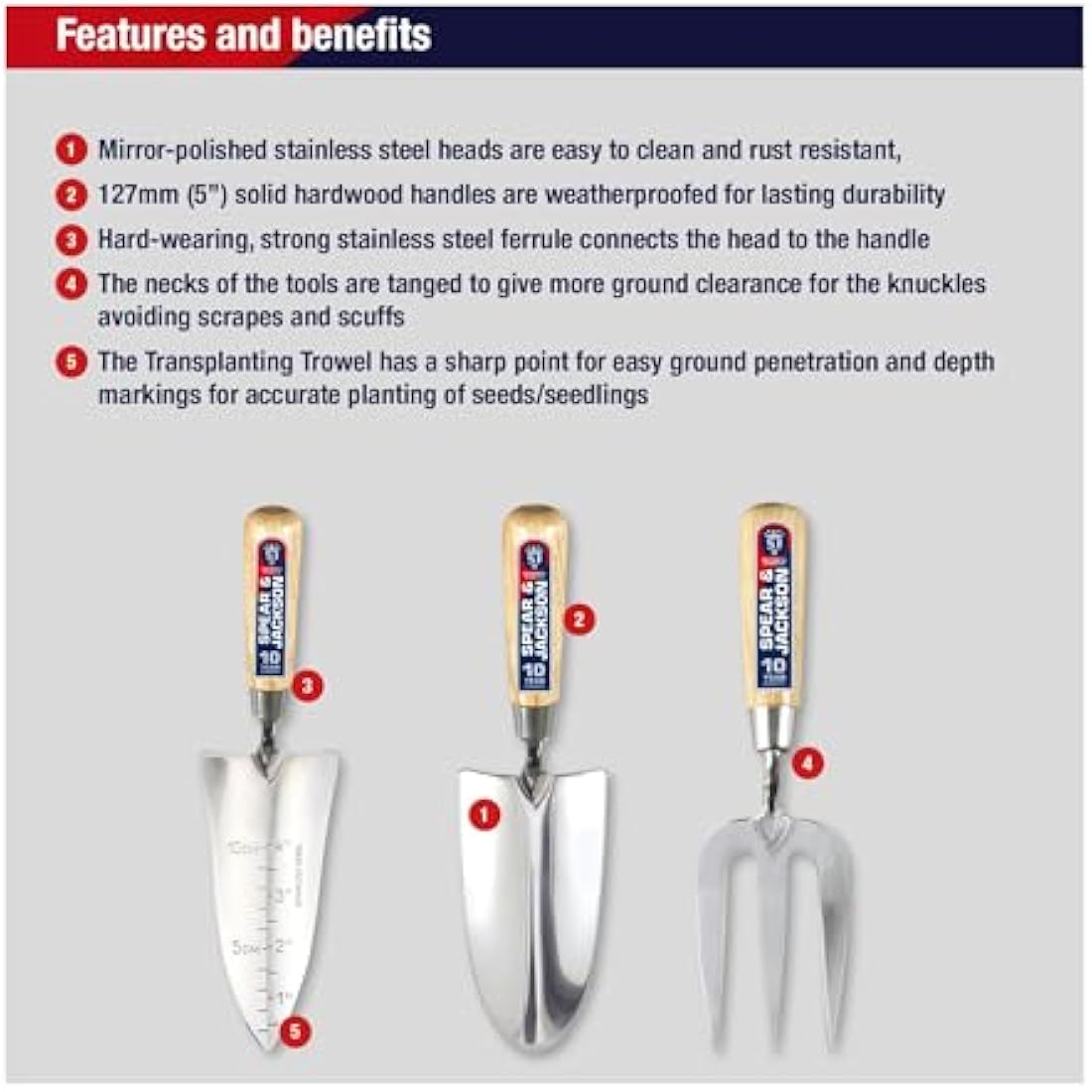 Spear & Jackson 3056GS Neverbend Stainless 3 Piece Gift Set, Silver