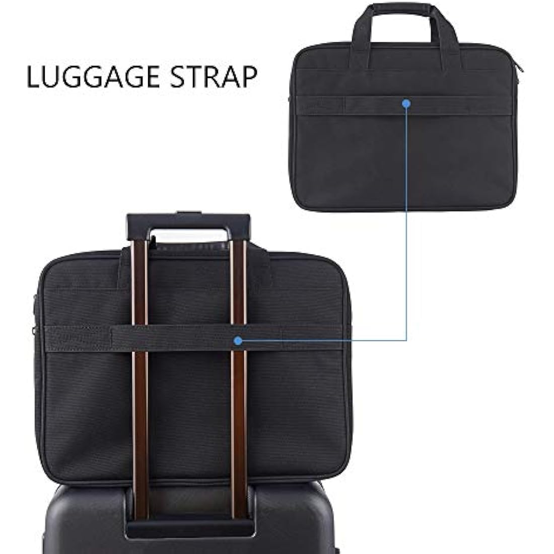 KROSER Laptop Bag Expandable Lightweight Briefcase for 17.3" Laptop Premium Business Work Bag Water-Repellent Messenger Bag with RFID Pockets for School/Travel/Women/Men-Black