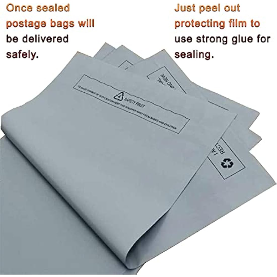 Large 25x Grey Mailing Bags 17” x 22” Polythene Self Seal Big Plastic Envelopes 100% Recyclable - Parcel Postal Postage Packaging Bags Strong Packaging Bags