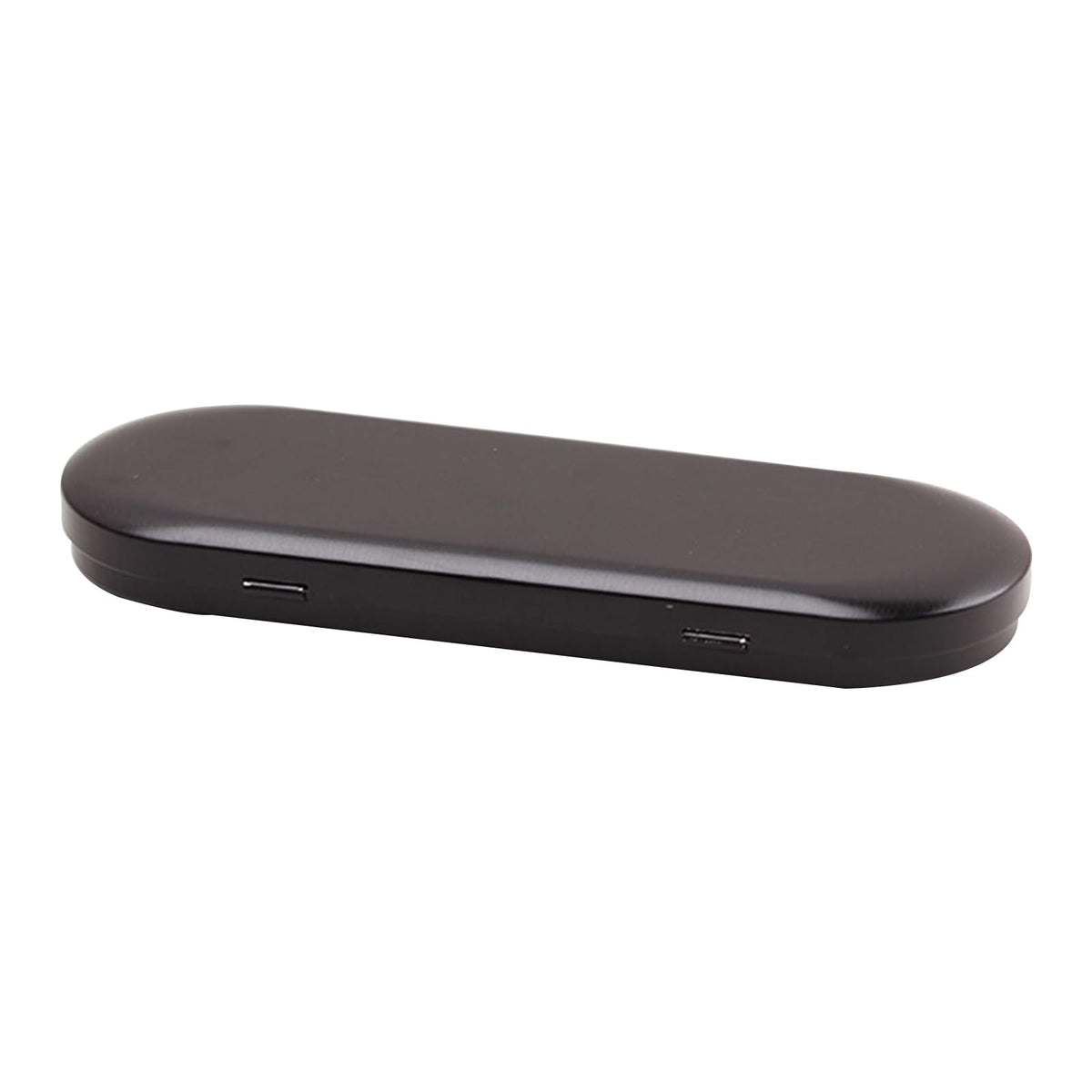 Aoktorkit 1PCS Metal Tin Box Container, 17.5x6x1.8cm Oval Empty Mini Storage Box Portable Storage Container with Lid for Small Items, Black