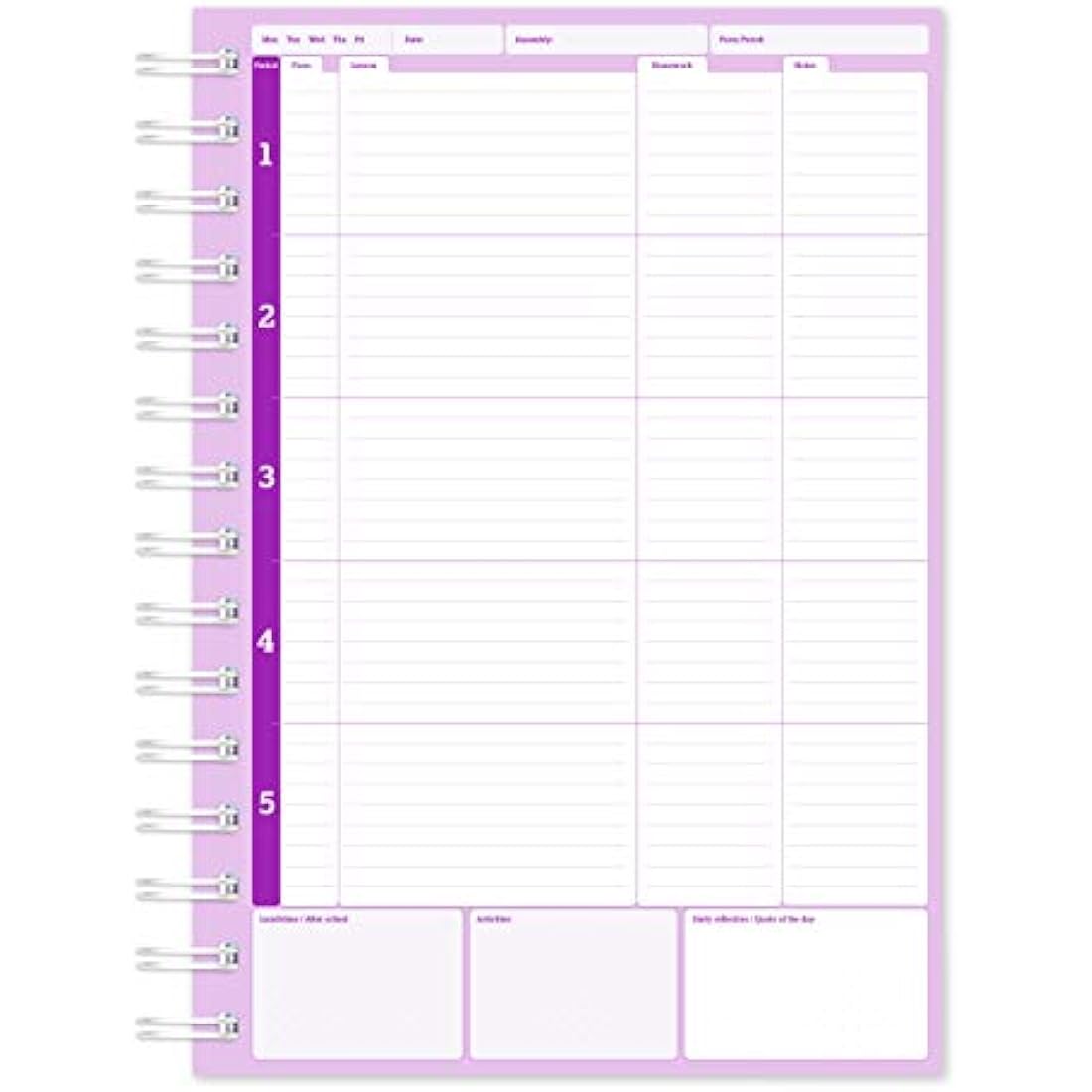 Silvine A5 Teacher's Academic Planner & Record with Durable Hardback Covers and 204 x5 Period Planner Pages, 1 unit