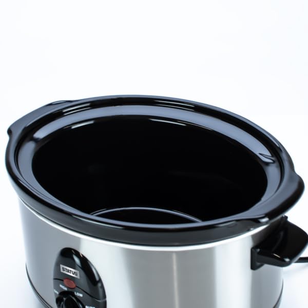 STATUS San Antonio Oval Slow Cooker | 6.5L Slow Cooker Large | 320W Stainless Steel | SANANTONIO1PKB2