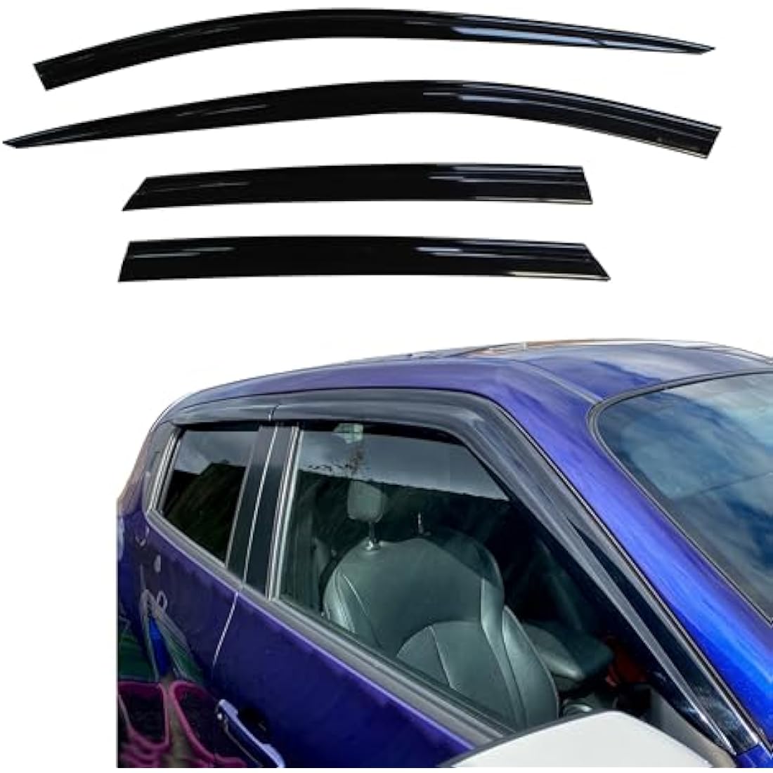 AUTO CLOVER Wind Deflectors Set for Nissan Juke 2010-2019 (4 pieces)
