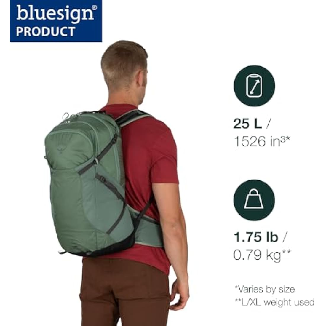 Osprey Sportlite Unisex Backpack, 25L, Dark Charcoal Grey, S/M