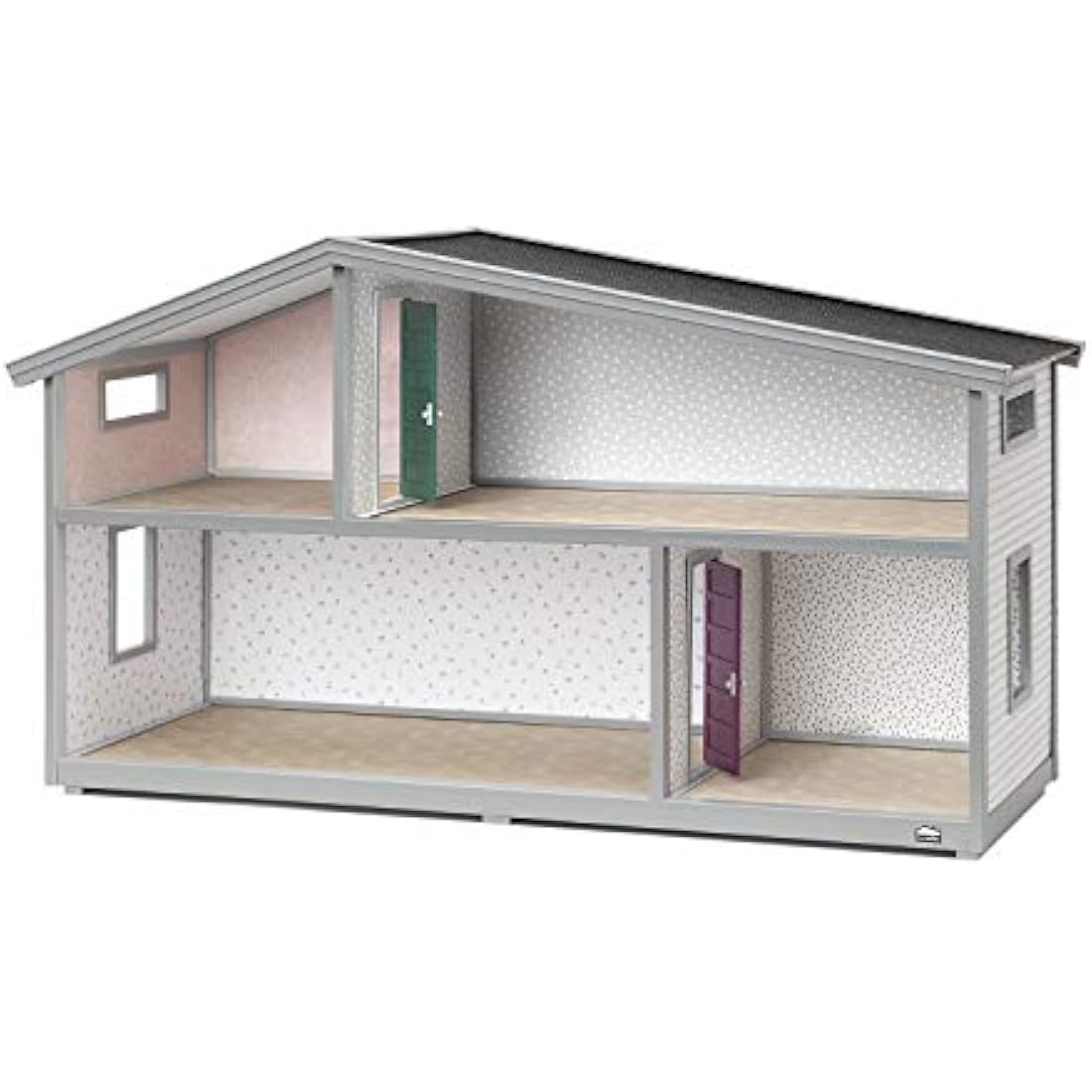 Lundby Dolls House – Expandable Doll House for Boys and Girls – Kids 2 Storey Dollhouse with 4 Rooms, Windows and Colorful Openable Doors