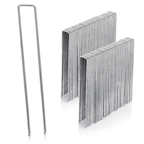 GardenMate 200 Galvanised Steel Wire Ground Anchors 200 mm Long 25 mm Wide Diameter 3.8 mm Flat Head for Hard and Soft Floors