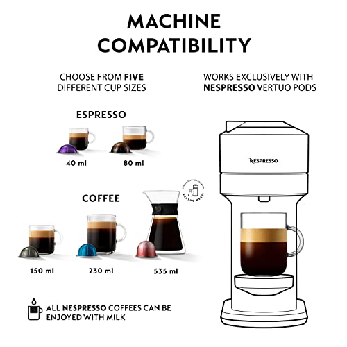 Nespresso Vertuo Next 11706 Coffee Machine by Magimix, Contrast White