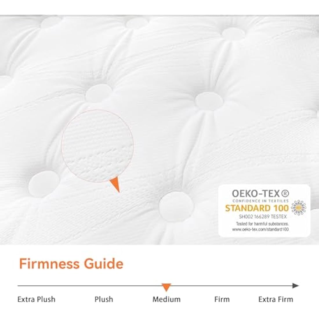 TeQsli Single Mattress 3FT, 10 Inch Gel Memory Foam 7 Zone Orthopedic Single Mattress Pocket Sprungs Wave Foam Hybrid - Medium Firm Motion - Isolation 90x190x25 cm