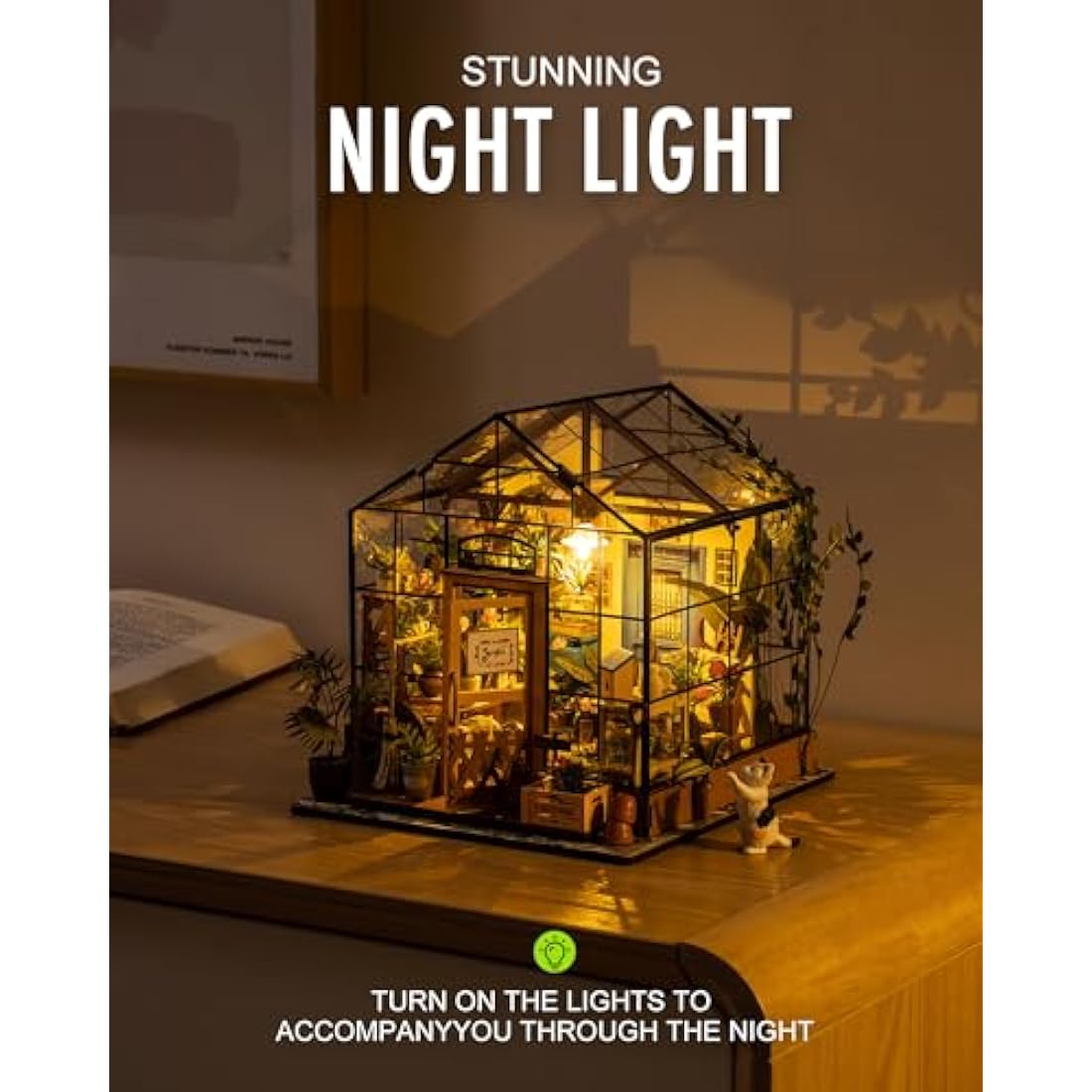 Rolife DIY Miniature House Kits for Adults Greenhouse Dolls House Craft Kits For Adults Model Kits for Adults to Build Birthday Gift for Women and Girls (Cathy's Flower House)
