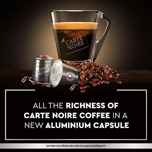 Carte Noire, Espresso Intense, Nespresso Compatible Aluminium Capsules, 1 Pack of 60 Coffee Pods, 100% Arabica, Dried Fruit and Chocolate Notes, Intensity 9/10, Rich and Lasting Taste