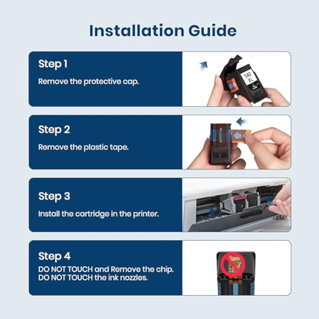 PG-540XL 540XL Ink Cartridges Black Replacement for Canon 540 Ink Cartridges XL PG540XL PG540 PG-540 for Canon Pixma TS5150 MG3600 MG3650S TS5151 MG3650 MG4250 MX475 TS5100 MG3250 MG4200(2-Black)